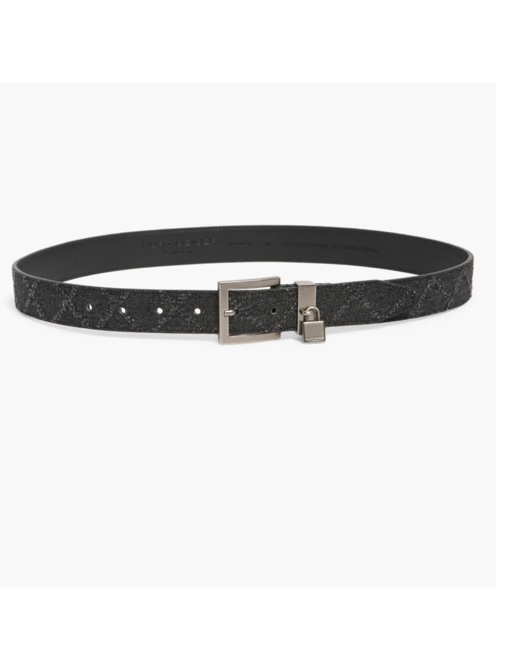 New Kurt Geiger Silver Buckle Black Jeans Belt Women's Size L /XL